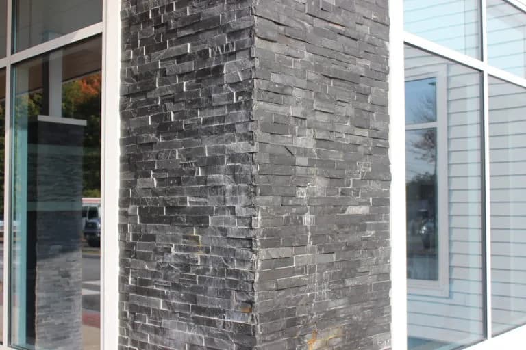 Vinyl siding outside corner post detail on a Scarborough home
