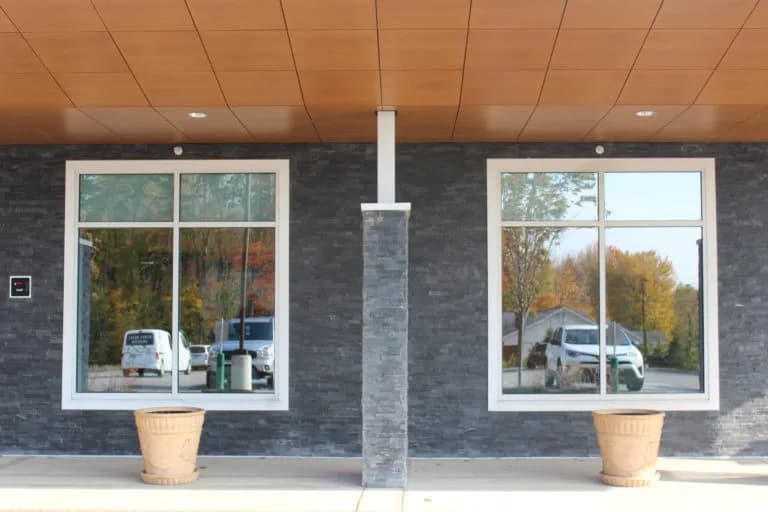 Roof-to-wall trim and flashing detail on a Scarborough home